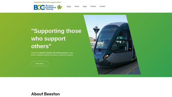 Screenshot of the Beeston Consolidated Charity website