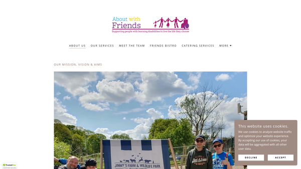 Screenshot of the About With Friends website