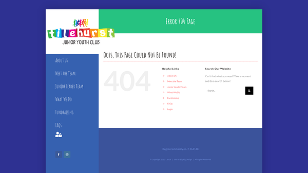 Screenshot of the Tilehurst Junior Youth Club website