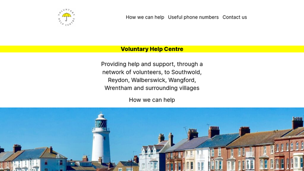 Screenshot of the Voluntary Help Centre website