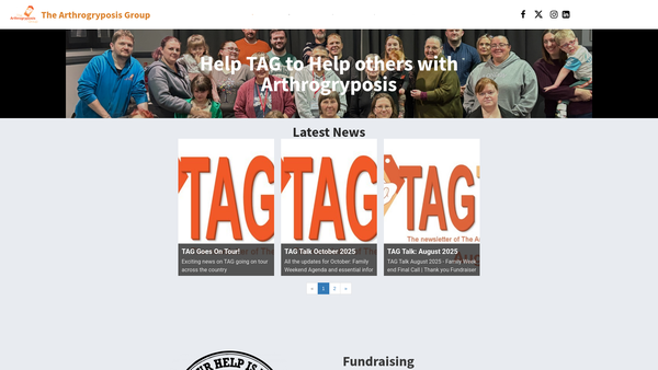 Screenshot of the The Arthrogryposis Group website