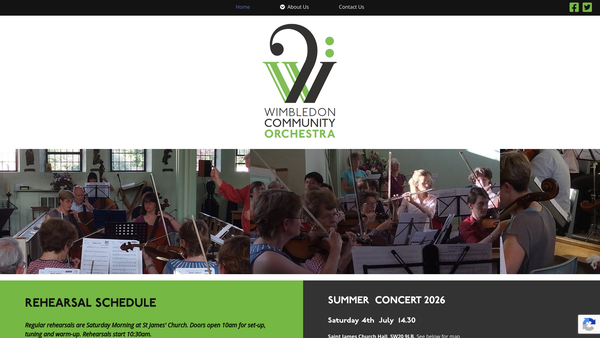 Screenshot of the Wimbledon Community Orchestra website