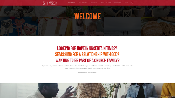 Screenshot of the The Gateway Church - Newcastle website