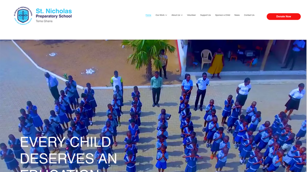 Screenshot of the St Nicholas Foundation website