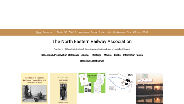 Screenshot of the North Eastern Railway Association website