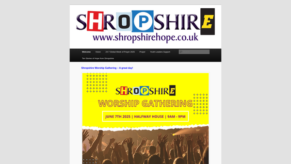 Screenshot of the Shropshire Hope website