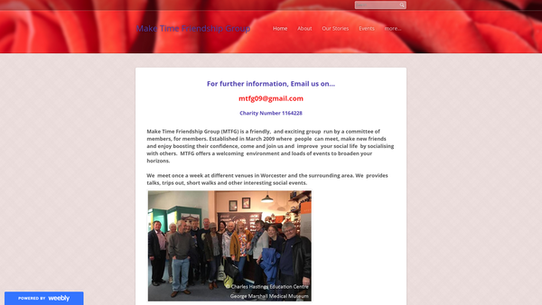 Screenshot of the Make Time Friendship Group website