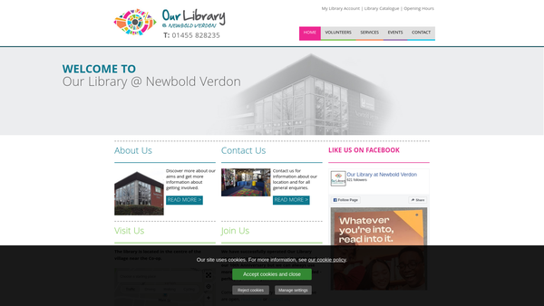 Screenshot of the Our Library @ Newbold Verdon website