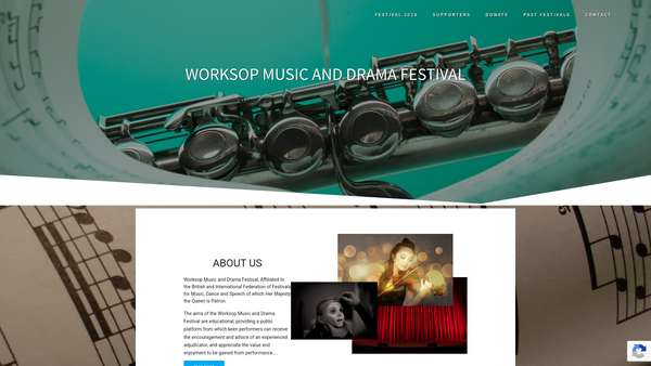 Screenshot of the Worksop Music And Drama Festival website