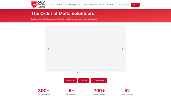 Screenshot of the The Order Of Malta Volunteers website