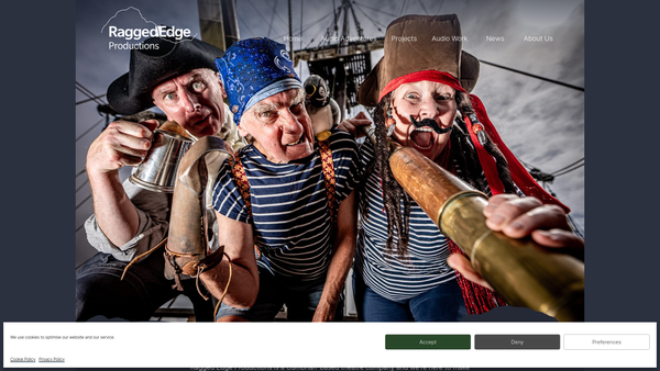 Screenshot of the Ragged Edge Productions website