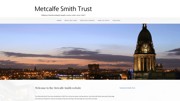 Screenshot of the Metcalfe Smith Trust CIO website