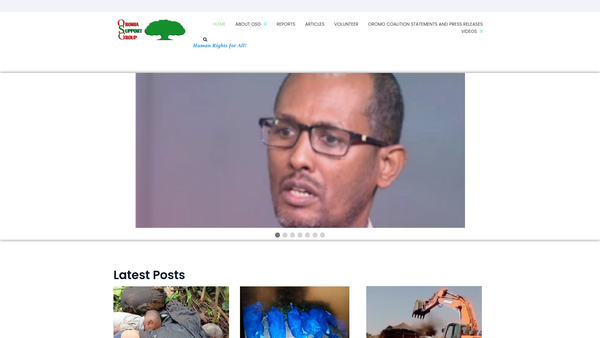 Screenshot of the Oromia Support Group website