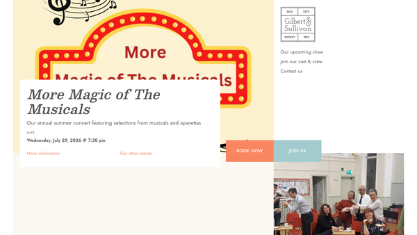 Screenshot of the Sale Gilbert And Sullivan Society website