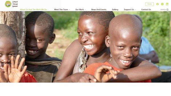 Screenshot of the African Village Support website