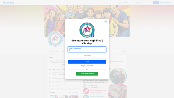 Screenshot of the High Five website