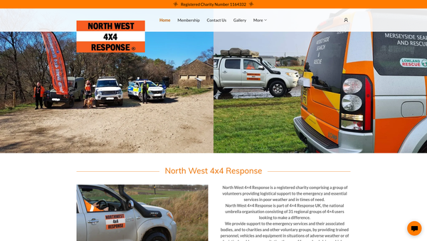 Screenshot of the North West 4x4 Response website