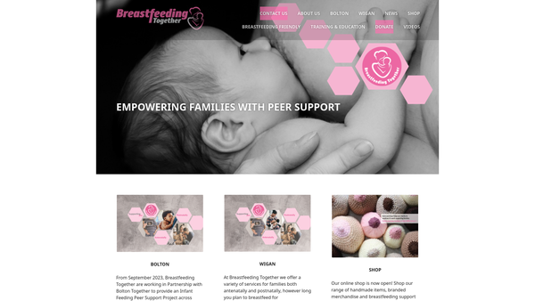 Screenshot of the Breastfeeding Together website