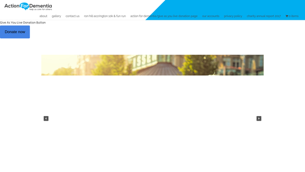 Screenshot of the Action For Dementia website