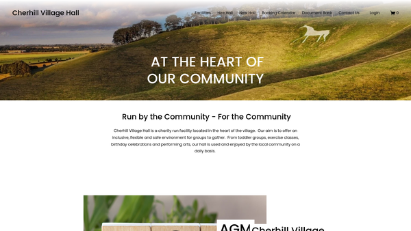 Screenshot of the Cherhill Village Hall website