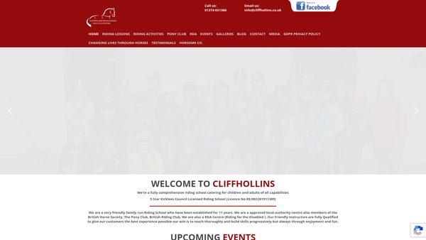 Screenshot of the Cliff Hollins Rda Centre website