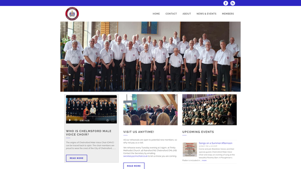 Screenshot of the Chelmsford Male Voice Choir CIO website