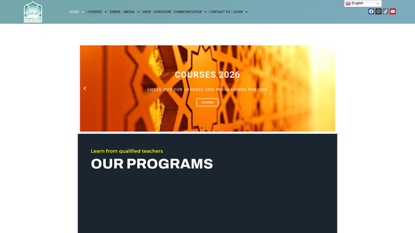 Screenshot of the Ilm Foundation website