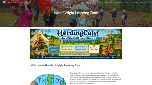 Screenshot of the Isle Of Wight Learning Zone website