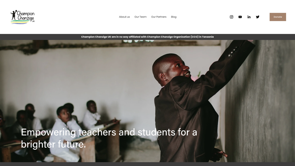 Screenshot of the Champion Chanzige website