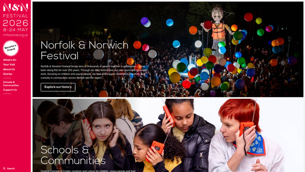 Screenshot of the Norfolk And Norwich Festival Trust website