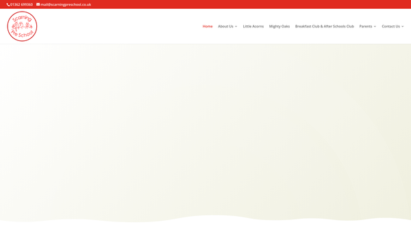 Screenshot of the Scarning Pre School website