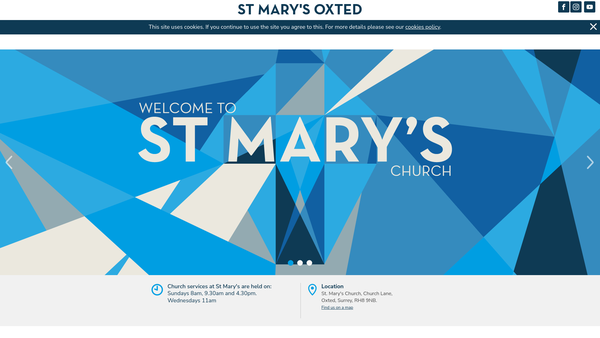 Screenshot of the Parochial Church Council Of St. Mary The Virgin, Oxted website