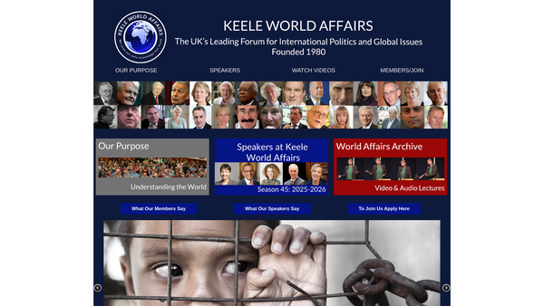 Screenshot of the Keele World Affairs website