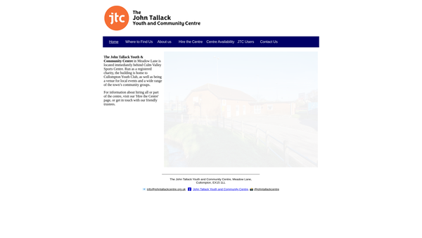 Screenshot of the Cullompton John Tallack Youth And Community Centre website