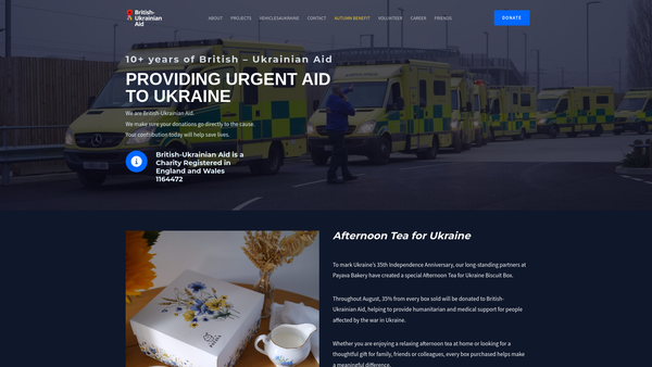 Screenshot of the British-Ukrainian Aid website