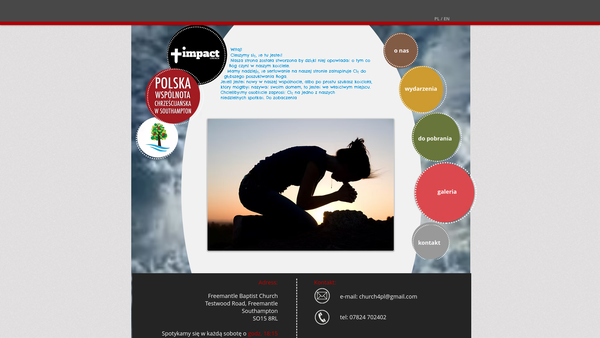 Screenshot of the Impact Church website