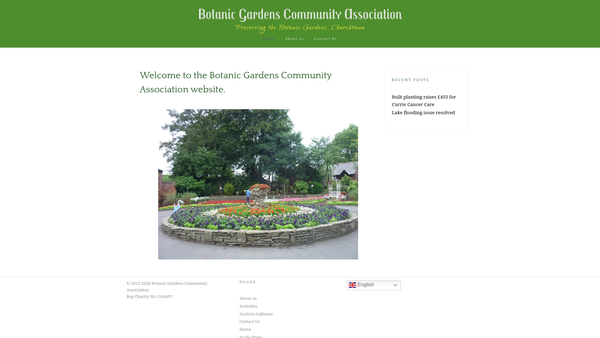 Screenshot of the Botanic Gardens Community Association website
