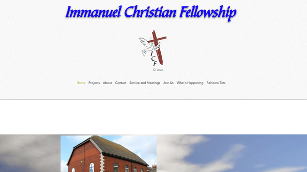 Screenshot of the Immanuel Christian Fellowship website