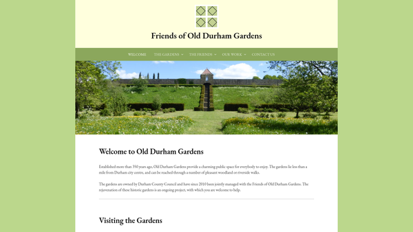 Screenshot of the Friends Of Old Durham Gardens website