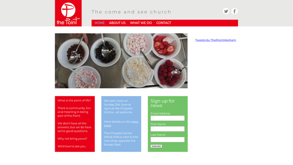 Screenshot of the Hexham New Church website