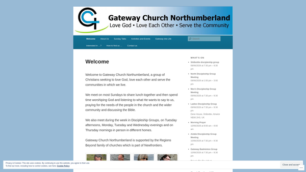 Screenshot of the Gateway Church Northumberland website