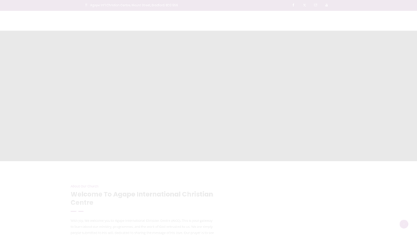 Screenshot of the Agape International Christian Centre website