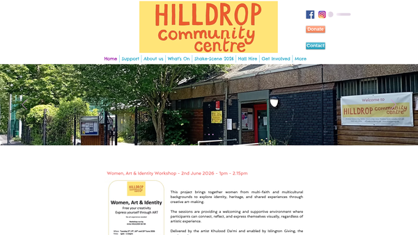 Screenshot of the Hilldrop Area Community Association website