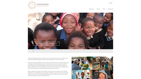 Screenshot of the Goodnews Evangelical Mission website