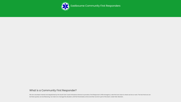 Screenshot of the Eastbourne Area Community First Responders website