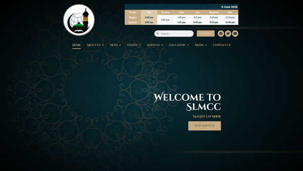 Screenshot of the Sri Lankan Muslim Cultural Centre UK website