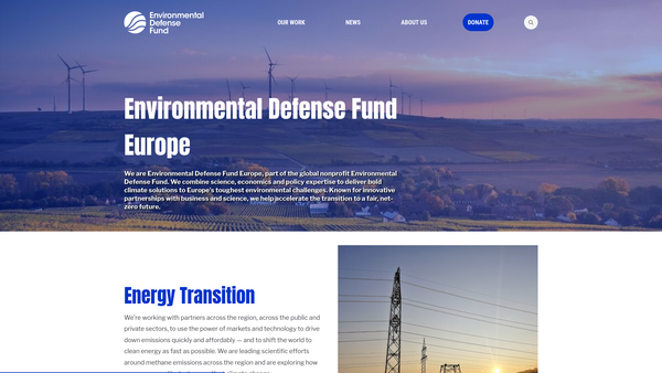 Screenshot of the Environmental Defense Fund UK website