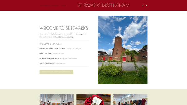 Screenshot of the The Parochial Church Council Of The Ecclesiastical Parish Of St. Edward The Confessor Mottingham website