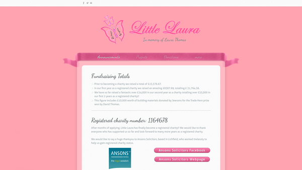 Screenshot of the Little Laura website