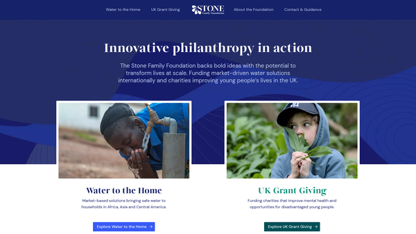 Screenshot of the The Stone Family Foundation website